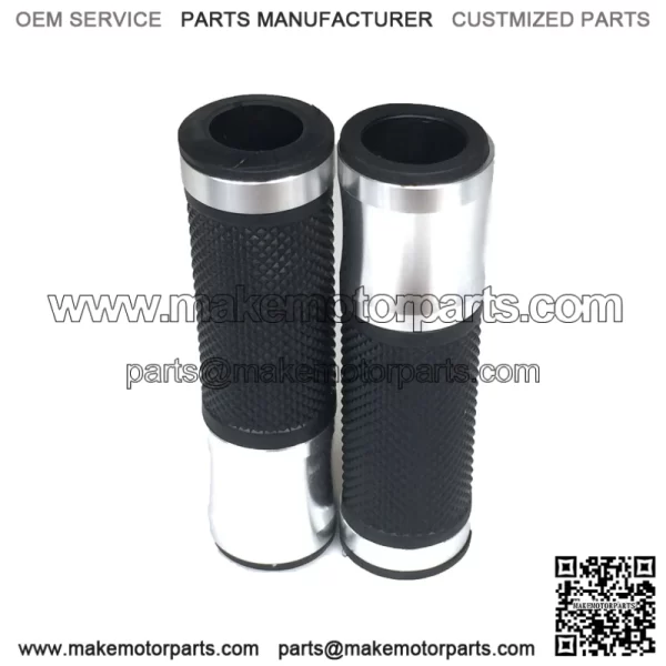 1 Pair 7/8" CNC Motorcycle Bike ATV Sports Aluminum Rubber Gel Hand Grips Handlebar Cafe Racer End Bar (Titanium) - Image 4