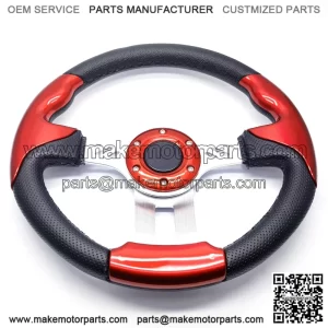 Universal 13" Steering Wheel Red & Black for Club Car, E-Z-GO & Yamaha Golf Cart