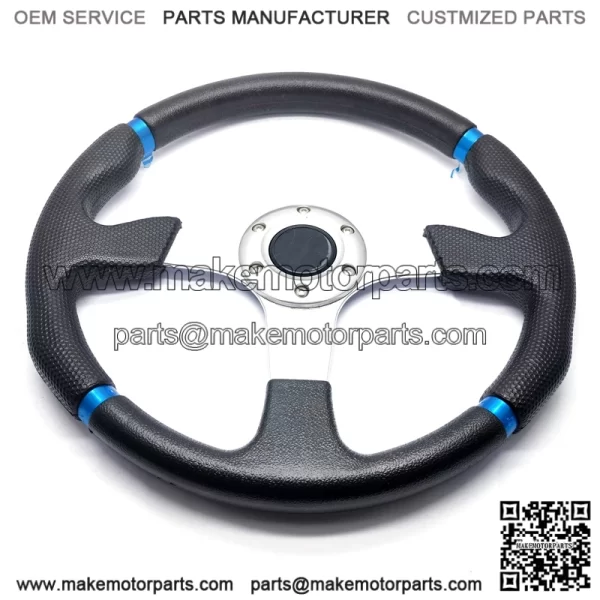 14" Black Steering Wheel & 5/6 Hole Adapter for EZGO Marathon Medalist Golf Cart