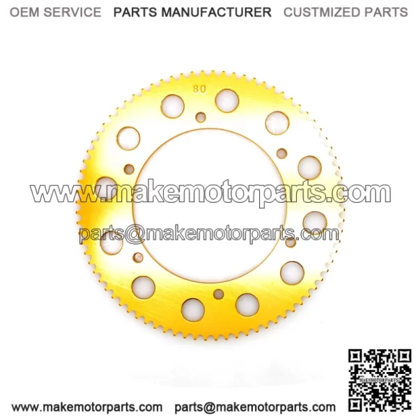 80T #219 Gold Aluminum Sprocket - Image 3