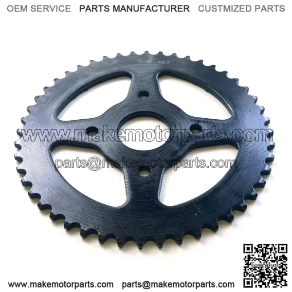 48T 40mm #420 4 holes (black four sides hollow) sprocket - Image 2