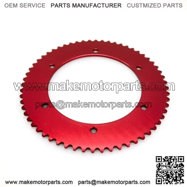 60T #35 Red Aluminum Split Sprocket - Image 3